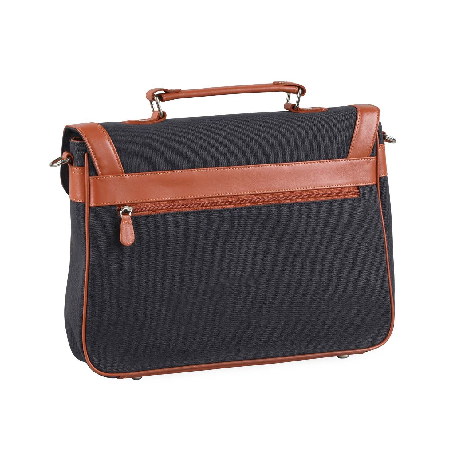 Sacoche Quo Vadis S1829 - Cuir pleine fleur de vachette Orange 30x27x05 cm 1 compartiment avec bandoulière et poignée pour école et bureau
