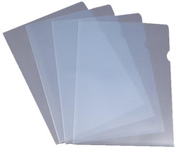 Pochette coin transparente proOFFICE A4 en film PP grainé 0,08 mm - lot de 100 pièces pour organisation bureau et école