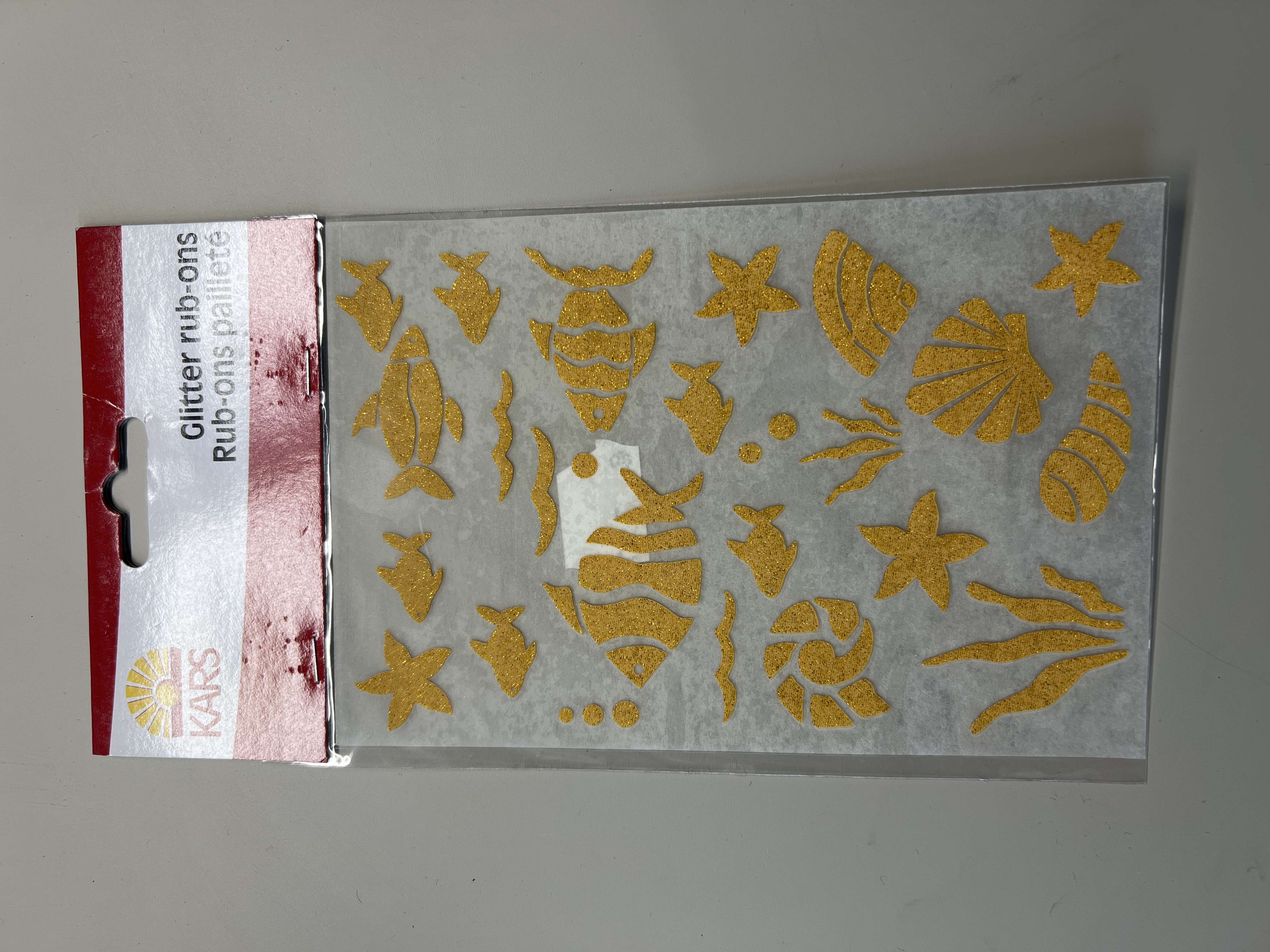 Stickers autocollants décoratifs Glitter RubOn Set Or mer