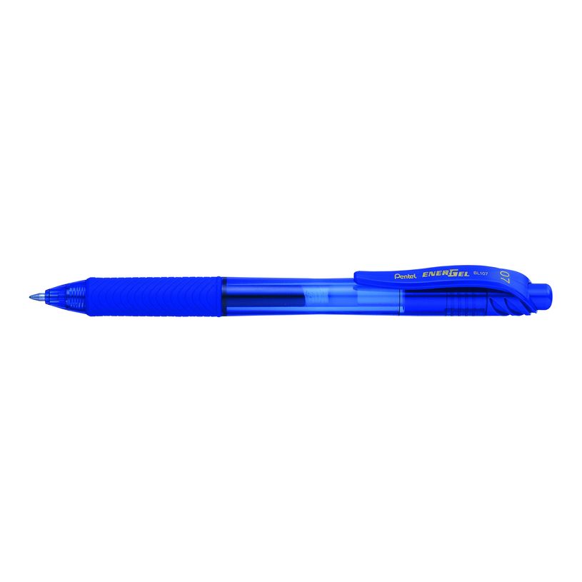 Stylo Roller Encre Gel Pentel EnerGel BL107 - Pointe Métal 0,7 mm Bleu pour Écriture Précise