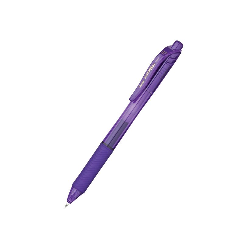 Stylo roller à gel Pentel EnerGel-X BL107 - Pointe 0.7 mm Violet pour écriture fluide au bureau et à l'école