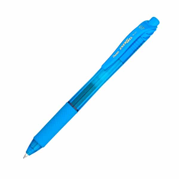 Stylo roller à encre gel Pentel EnerGel-X BL107 - Bleu clair, écriture fluide pour bureau ou école