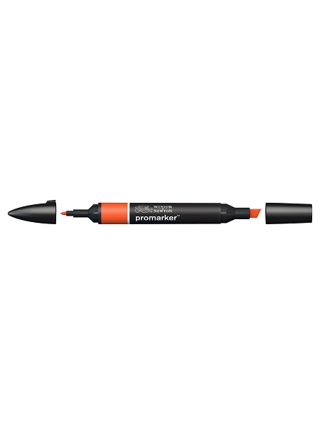 Marqueur Winsor & Newton Promarker O177 Orange Brillant - Double Pointe Fine et Large pour Dessin et Illustration