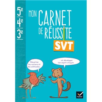 Carnet de réussite Éditions 2024 pour SVT 5e 4e 3e - suivi scolaire et évaluation