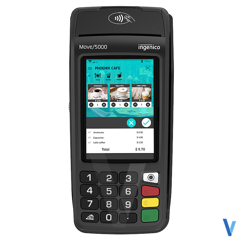 Terminal de paiement INGENICO Move 5000 avec Socle - Écran 3.5" QVGA, Cortex A5, 512 Mo, Dual SIM