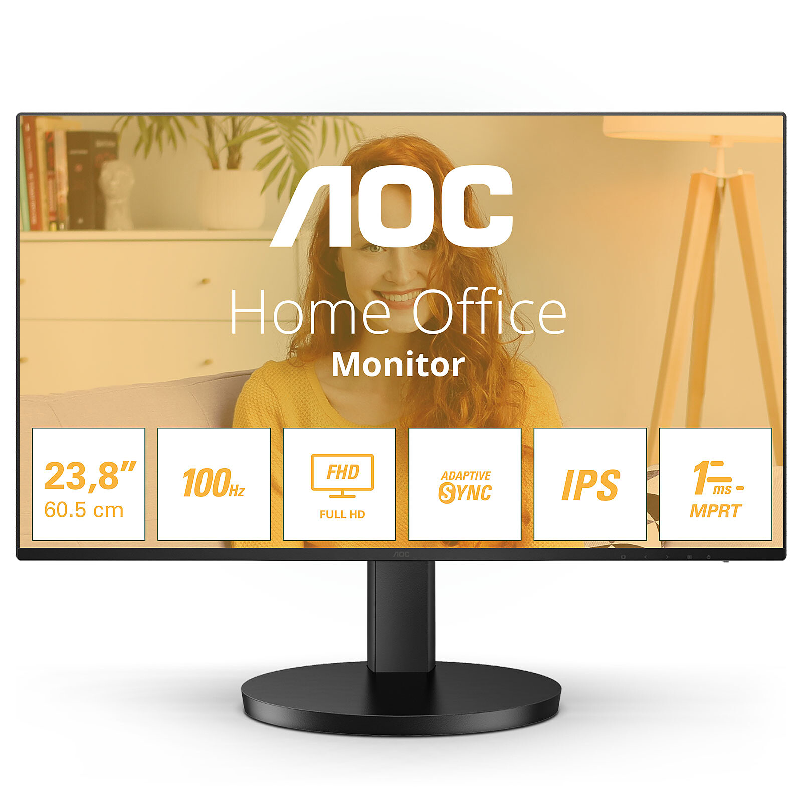 Écran LED AOC 24B3HA2 23.8" - Full HD 1920x1080, HDMI VGA, HDR10, Adaptive Sync, Inclinaison