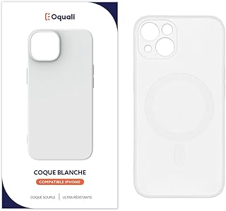 Oquali Coque iPhone 13 blanc TPU Compatible Magsafe
