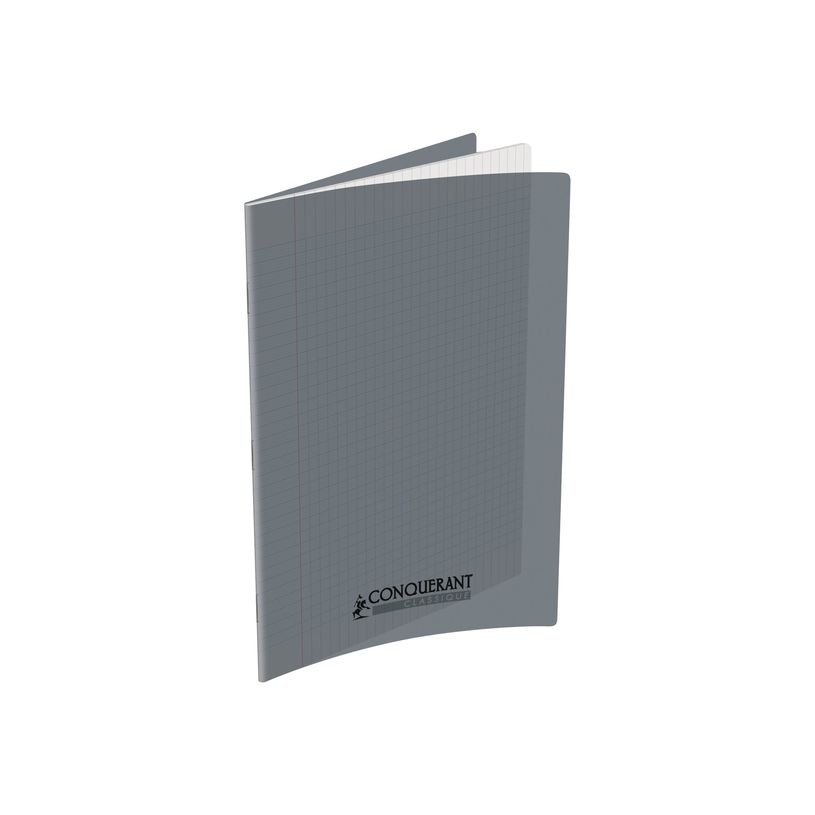 Cahier Conquerant A4 - 210 x 297 mm Séyès Gris 96 pages Polypro Grands carreaux pour école