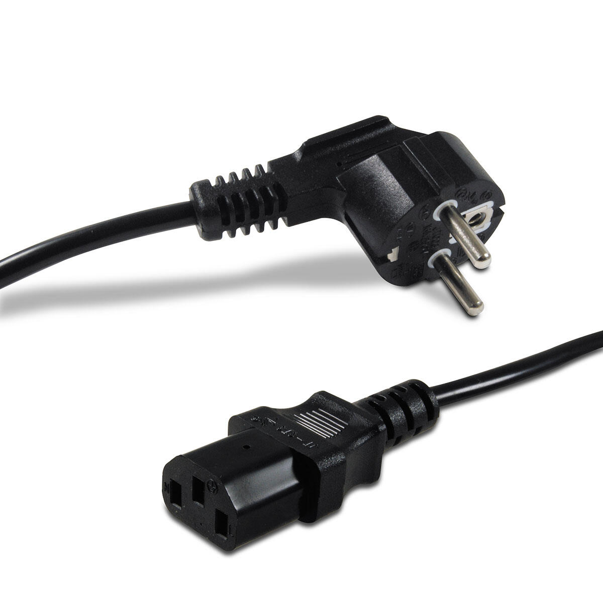 Câble d'Alimentation Secteur Bipolaire + Terre - Noir 1.5m pour Appareils Électriques