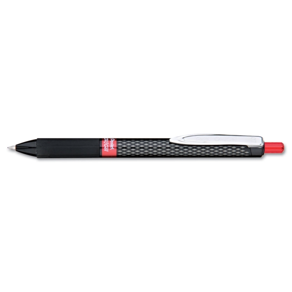 Stylo roller Pentel OH Gel K497-B - Encre gel rouge rétractable pour écriture scolaire et bureau
