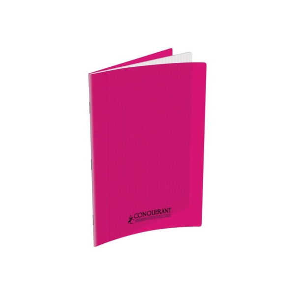 Cahier Conquerant A4 210 x 297 mm Séyès Rose 96 pages Grands carreaux Polypro - Pour école et bureau