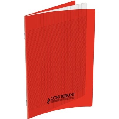 Cahier rouge Conquerant 60 pages 17 x 22 cm 90g Seyès - Pour école ou bureau