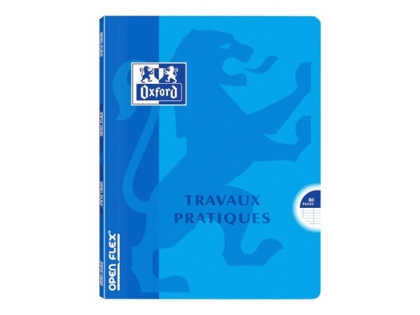 Cahier de travaux pratiques Oxford Openflex - 17 x 20 cm, 40 pages unies, 40 pages grands carreaux, coloris assortis