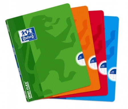 Cahier Oxford Openflex piqué séyès - 17 x 22 cm - 140 pages 90g/m² - coloris assortis pour école