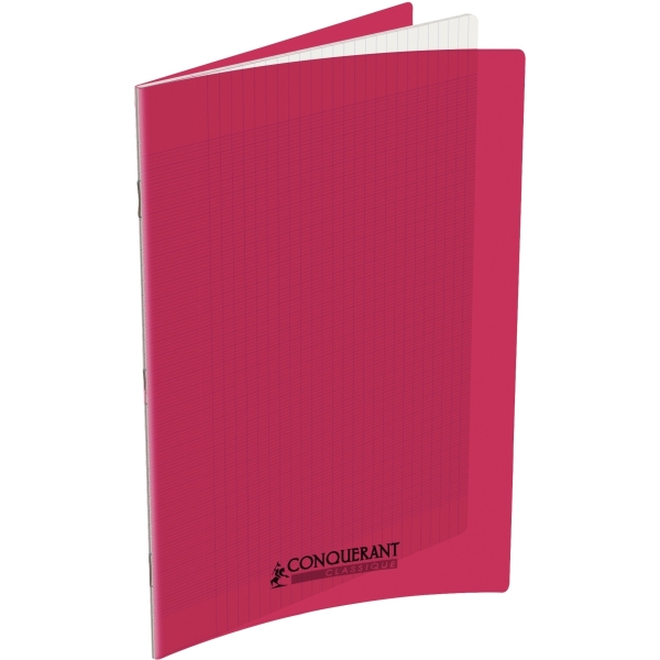 Cahier polypro Conquérant Classique - 24 x 32 cm - 48 pages grands carreaux Seyès - pour école et bureau