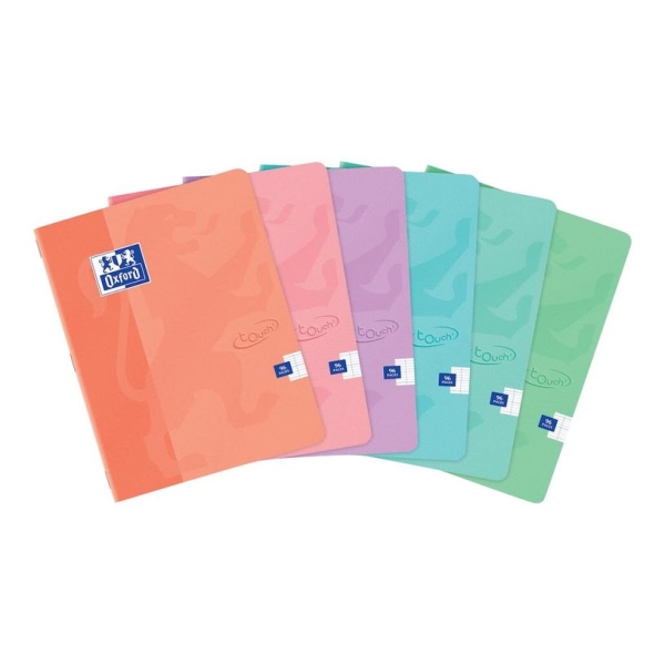 Oxford Touch - Cahier 17 x 22 cm - 96 pages grands carreaux Séyès - Couleurs variées