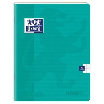 Cahier Oxford KRAFT 17x22cm Grands Carreaux Seyès 96 Pages - Couverture Kraft Coloris Aléatoires