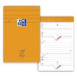Bloc messages Oxford 100106293 - 110x170mm 80 feuilles agrafé pour bureau et maison