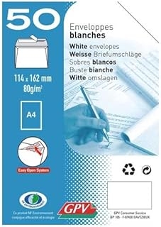 Enveloppes CHOTEL - 50 unités 114 x 162 mm avec bande auto-adhésive 80g pour courrier et documents