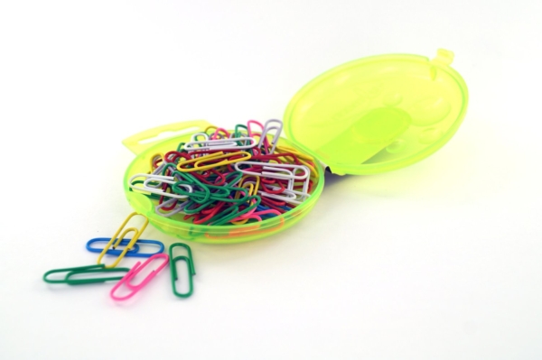 Trombones Colorés Ulmann 28mm - Lot de 50 avec Boîte Magnétique pour Bureau et École