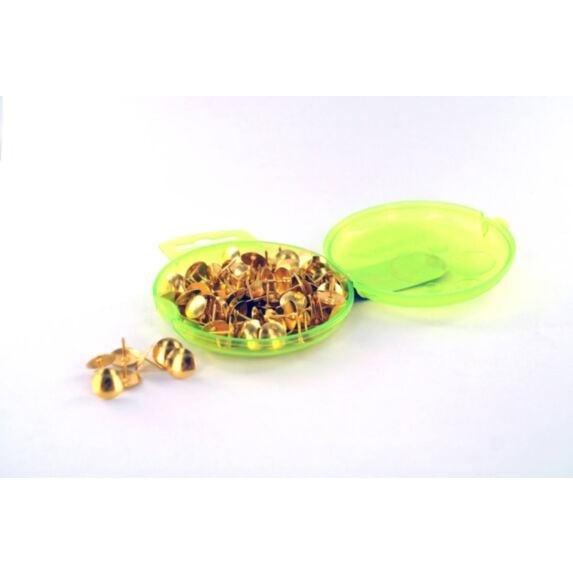 Punaises dorées - Lot de 80 - Boîte magnétique - Pour affichage et organisation