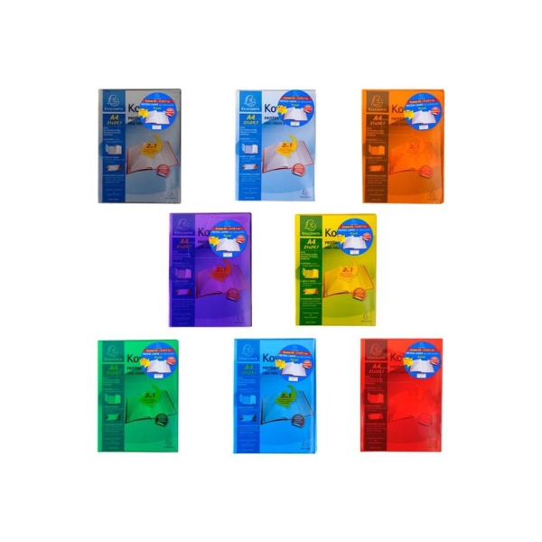 Exacompta Kover - Protège cahier avec rabats/pochettes - A4 (21 x 29,7 cm) - Couleurs translucides