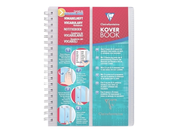 Cahier de vocabulaire Clairefontaine Kover Book - 11x17 cm 100 pages lignées pour apprentissage