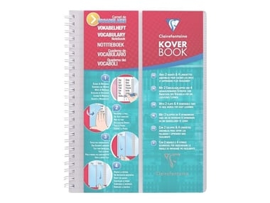 Cahier de vocabulaire Clairefontaine Kover Book - A5 14.8x21 cm 100 pages lignées pour études