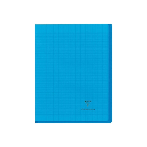 Cahier Agrafé Clairefontaine Koverbook Bleu 951402C - 17x22 cm, 96 Pages Grands Carreaux, Papier 90 g, Couverture Polypro pour École