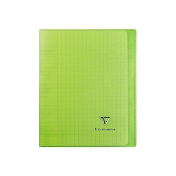 Cahier Clairefontaine 951403C Koverbook Vert - 17x22 cm 96 Pages Grands Carreaux Papier 90 g Couverture Polypro pour Écriture