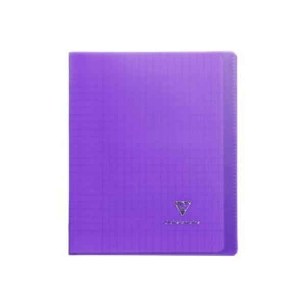 Cahier piqué Clairefontaine Koverbook - 17x22 cm Violet 96 pages grands carreaux pour écriture