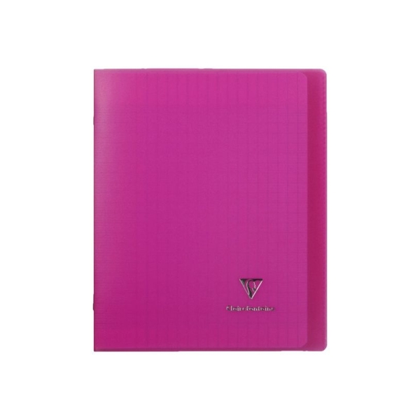 Cahier piqué Clairefontaine Koverbook - 17x22 cm 96 pages grands carreaux Rose pour école