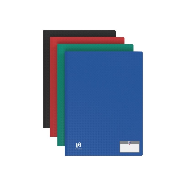 Porte-vues A4 Oxford Memphis - 80 vues Polypro - Coloris assortis pour organisation de documents
