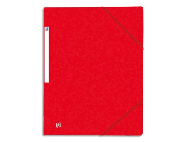 Chemise élastique Topfile+ Oxford - 3 rabats - Format A4 rouge - Fournitures scolaires pour organisation et classement