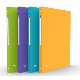 Classeur à Anneaux Oxford Memphis A4 - 4 Anneaux Ronds 20mm Polypro Couverture Assortis