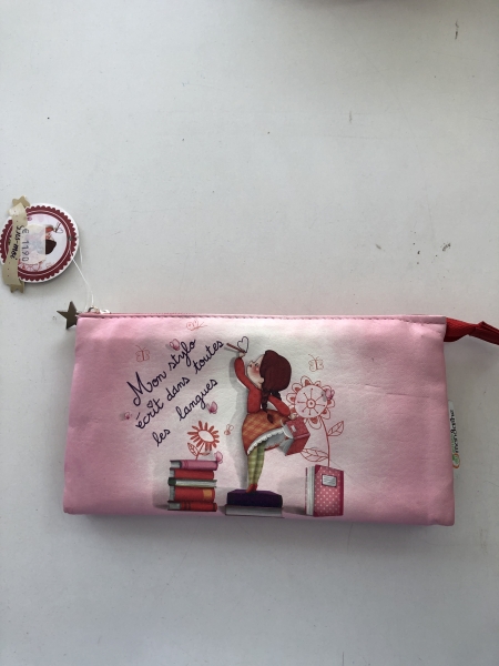 Trousse Avenue Mandarine Dis moi - Fournitures scolaires pour rangement et organisation des stylos et accessoires d'écriture