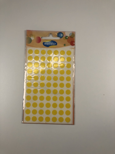 Pastilles Adhésives Jaunes Maildor - 462 Étiquettes Rondes Diamètre 8 mm pour Marquage