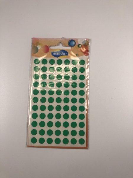 Pastilles Adhésives Vertes Maildor - 462 Étiquettes Rondes Diamètre 8 mm pour Classement