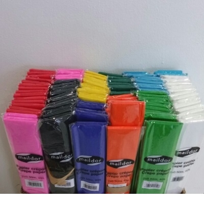Papier crépon vert Maildor - 50 cm x 2,5 m - décoration, loisirs créatifs, fêtes, emballage cadeaux
