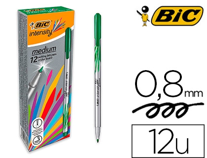 Feutre fin BIC Intensity - Pointe moyenne verte - Pour dessin et écriture précise