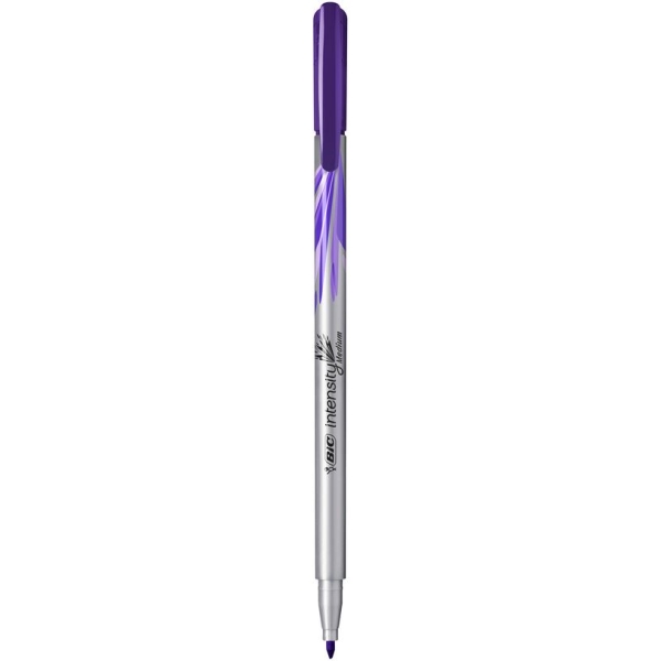 Stylo feutre BIC Intensity - Pointe moyenne 1 mm Violet pour écriture créative et artistique