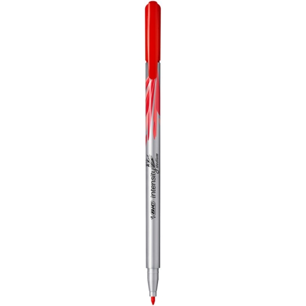 Feutres fin Fineliner BIC Intensity M - Pointe Moyenne Rouge pour Dessin et Écriture Précise