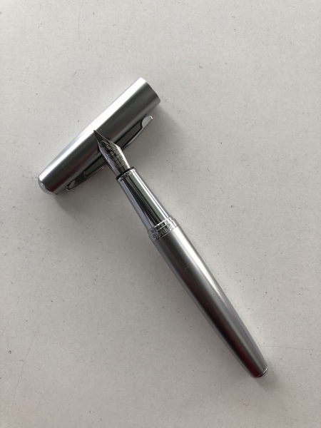 Stylo Plume Mini Oberthur Sirocco - Plume Fine Rechargeable Corps Métallique pour Écriture Précise