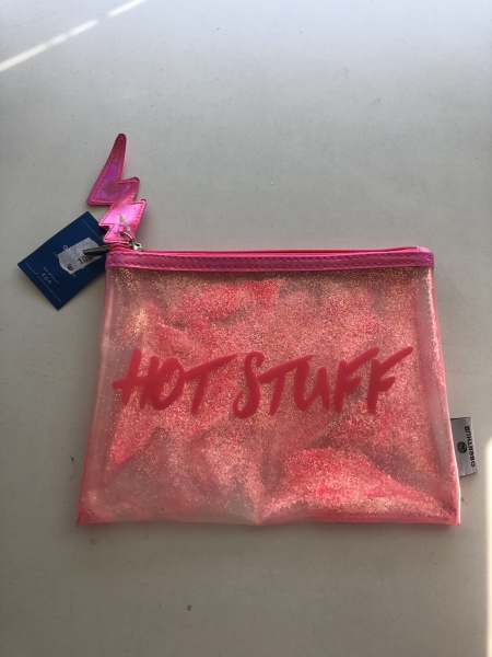 Trousse rose a paillettes 