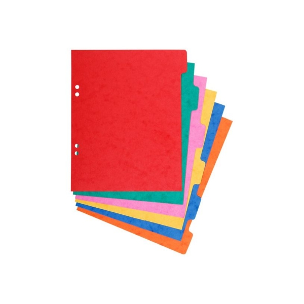 Intercalaires Exacompta 17x22 cm - 6 onglets carton multicolore pour organisation bureau