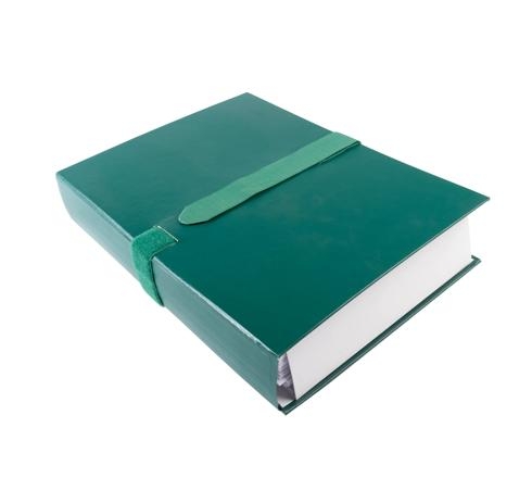 Chemise à dos extensible Exacompta 633E - Balacron, 1 rabat, sangle auto-agrippante, 24x32 cm, pour documents A4, vert foncé