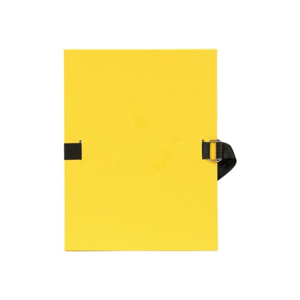 Chemise à dos extensible Exacompta 729E - Papier toilé jaune - Dos extensible 13 cm - Pour documents A4