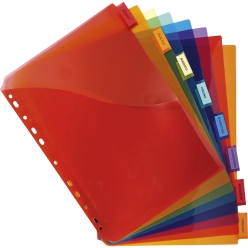 Intercalaires avec pochette polypropylène 8 positions - A4 maxi pour documents