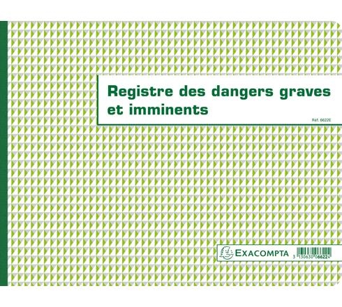 Exacompta Piqûre 24x32cm - Registre des dangers graves et imminents, 20 pages