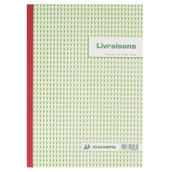 Manifold Carnet de Livraisons Exacompta - 50 Tripli A4 21x29.5 cm - Pour Gestion de Commandes et Livraisons